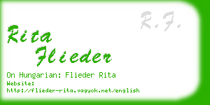 rita flieder business card